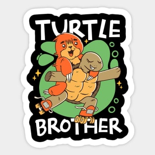 Sloth Pet Turtle Brother with a Sloth and a Turtle Sticker
